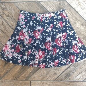 Abercrombie & Fitch Floral A-Line Skirt - blackand Pink